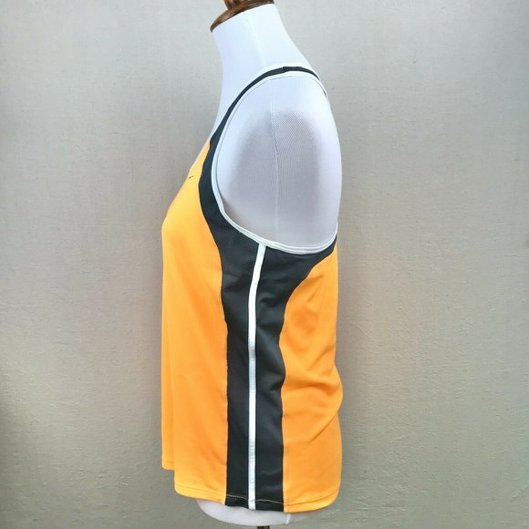Nike Women's Medium Dri-Fit Racerback Tank w/Mesh Back Neon Orange And Dark Gray - Picture 3 of 12